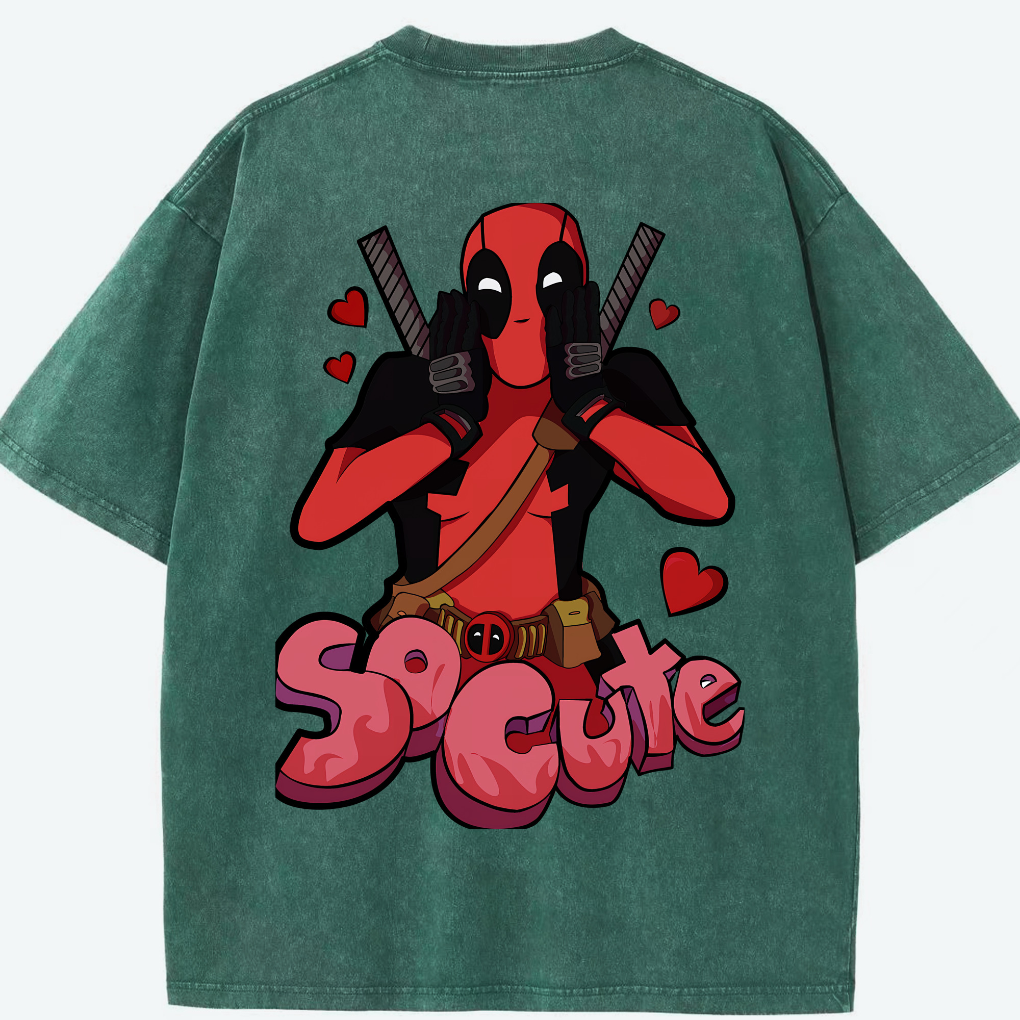 （画像用） Deadpool デッドプール 綿100% ヴィンテージ風 半袖Tシャツ（背面プリント）
